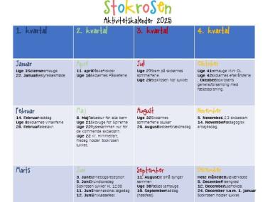 Stokrosens aktivitetskalender